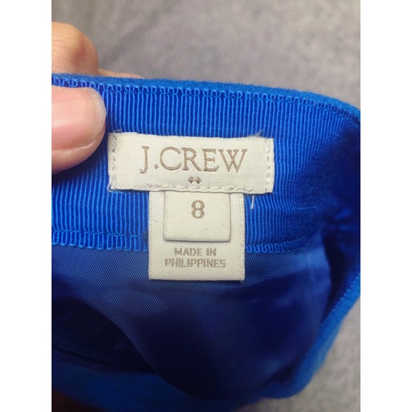 J. Crew Blue Shirttail Wool Skirt Size 8 - Picture 7 of 8